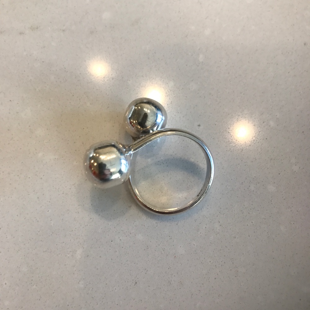 Ball Ring .925 Sterling Adjustable - image 2